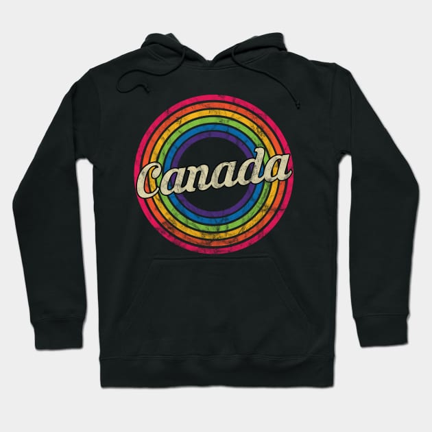 Canada - Retro Rainbow Faded-Style Hoodie by MaydenArt